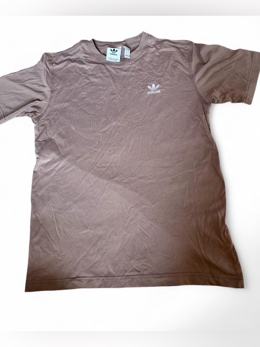 Adidas Brown Trefoil Essential Tee Men’s Small Minimal